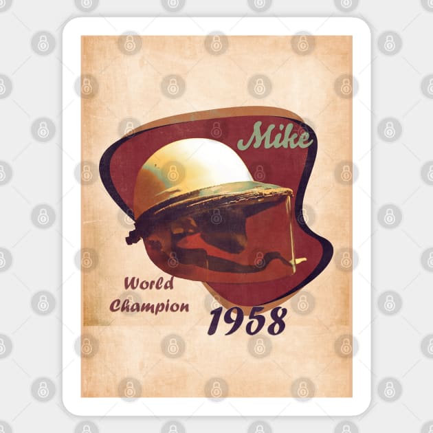 1958 Mike Hawthorn Sticker by Popcult Posters